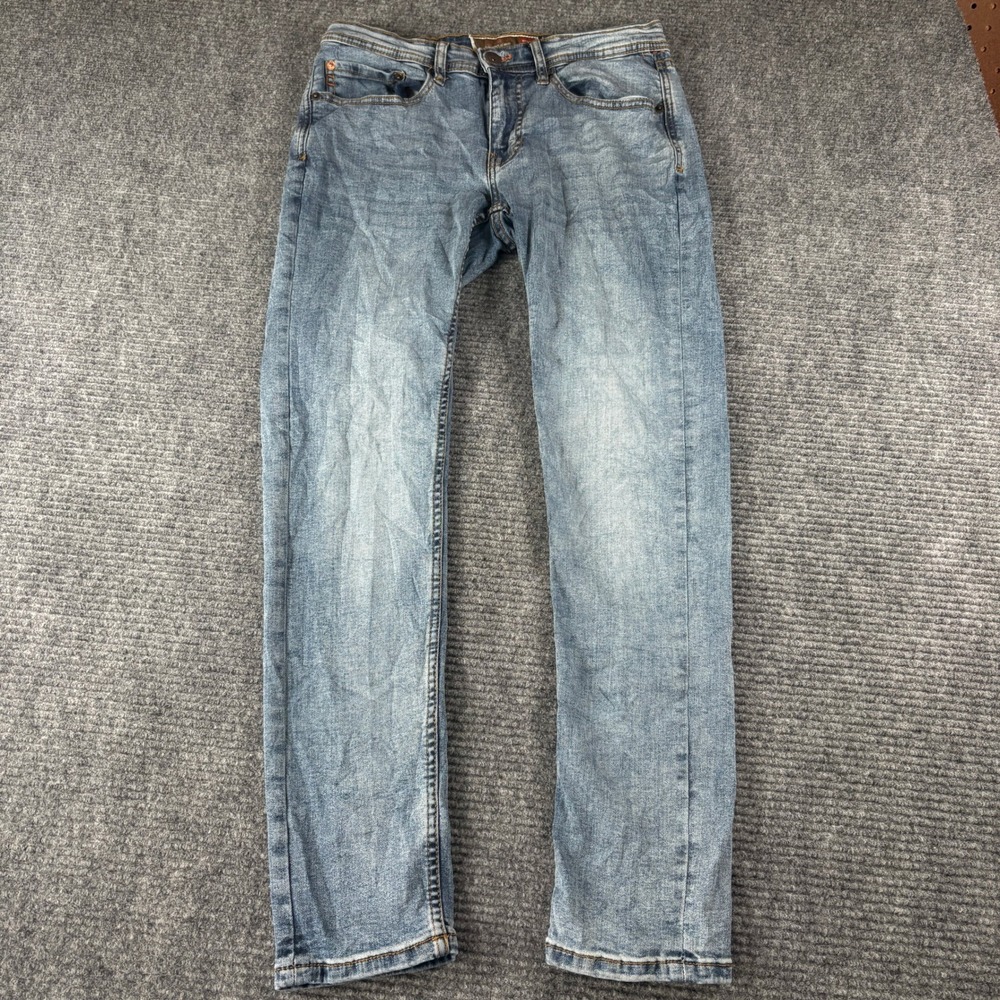 Weatherproof Vintage Mens Skinny Fit Light Wash Blue Denim Jeans 30x30 RN150454